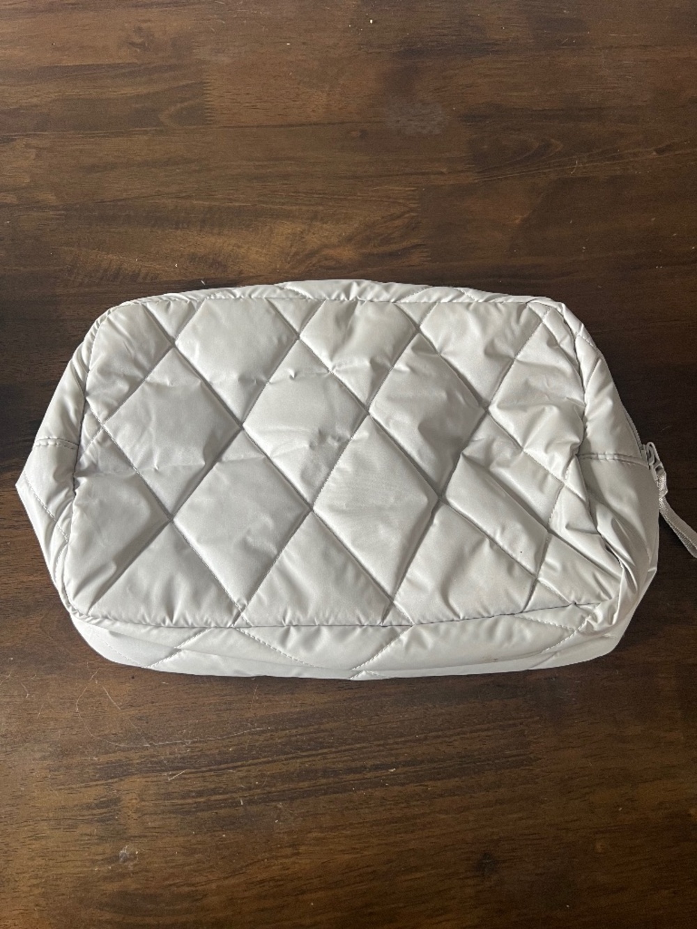 Vera Bradley large quilted pouch gray
